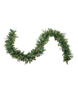 Northlight 9' Pre-Lit Mixed Winter Pine Artificial Christmas Garland - Clear Lights