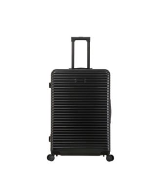 luggage with leather trim