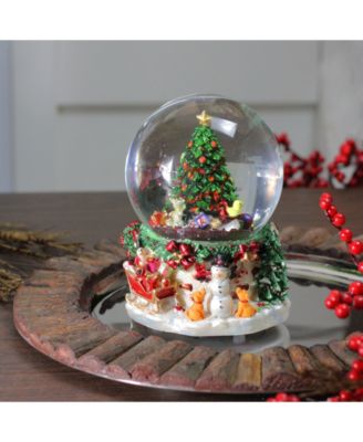 7" Musical Christmas Tree and Presents Snow Globe Decoration