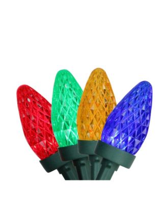 Northlight Set Of 100 Multi Colored Faceted LED C7 Christmas Lights ...