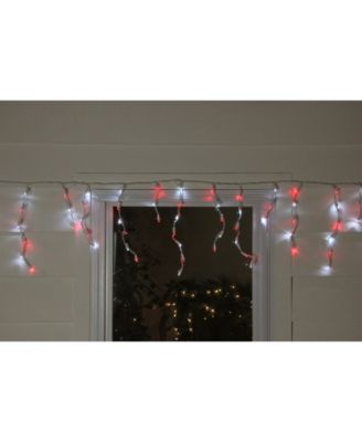 Set of 100 Red and Pure White LED Wide Angle Icicle Christmas Lights - White Wire
