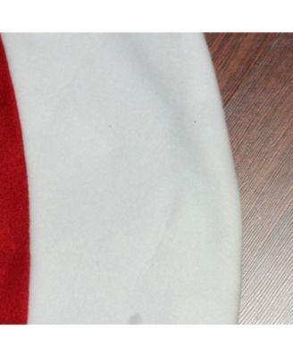 46" Red and White Winter Reindeer Embroidered Christmas Tree Skirt