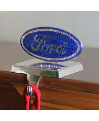 5" Iconic "Ford" Logo Silver Plated Weighted Christmas Stocking Holder