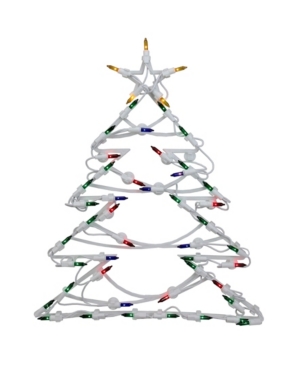 Northlight 15.5" Led Lighted Tree Double Sided Christmas Window Silhouette Decoration In Green