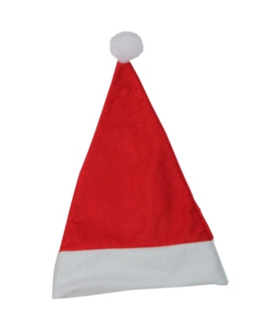 Northlight 17.5" Traditional Red And White Christmas Santa Claus Hat Accessory With White Pouf