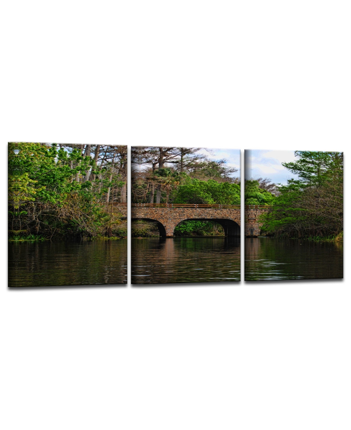 Ready2HangArt Loxahatchee Bridge 3 Piece Wrapped Canvas Coastal Wall Art Set, 20