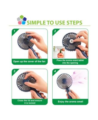 Insten Innoka Portable Mini Handheld Aroma Cooling Fan With Desk Stand ...