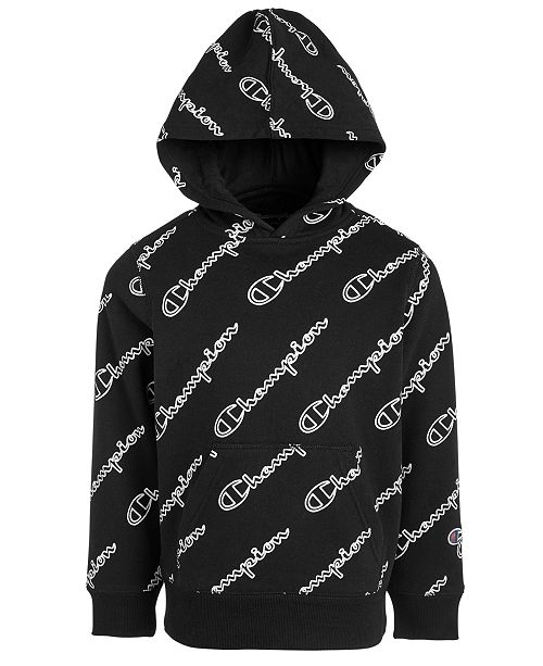 Grey Champion Hoodie With Black Logo