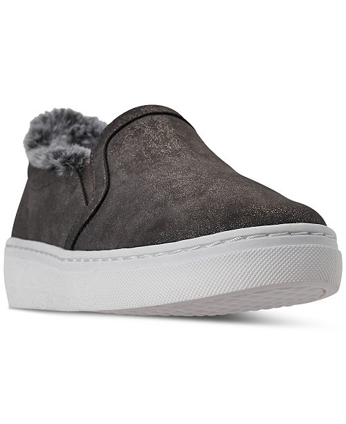 Skechers Women S Goldie Faux Fur Slip On Casual Sneakers From