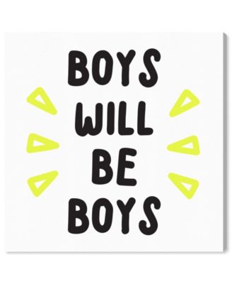 Boys Will Be Boys Canvas Art - 16" x 16" x 1.5"