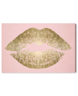 Solid Kiss Blush and Gold Canvas Art - 16