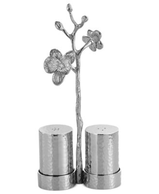 White Orchid Salt and Pepper Shakers