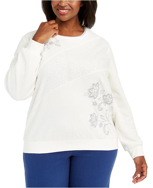 Alfred Dunner Plus Size Lake Geneva Embellished Floral