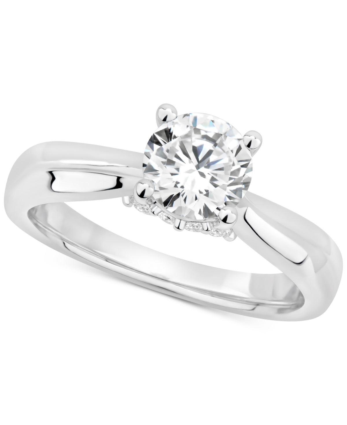 Gia Certified Diamond Solitaire Engagement Ring (1-1/2 ct. t.w.) in 14k White Gold - White Gold