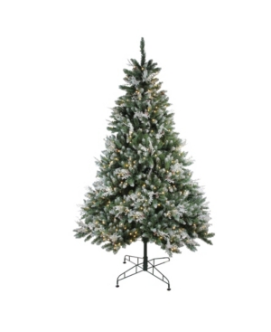 Northlight 6.5' Pre-lit Frosted Sierra Fir Artificial Christmas Tree - Warm White Led Lights In Green