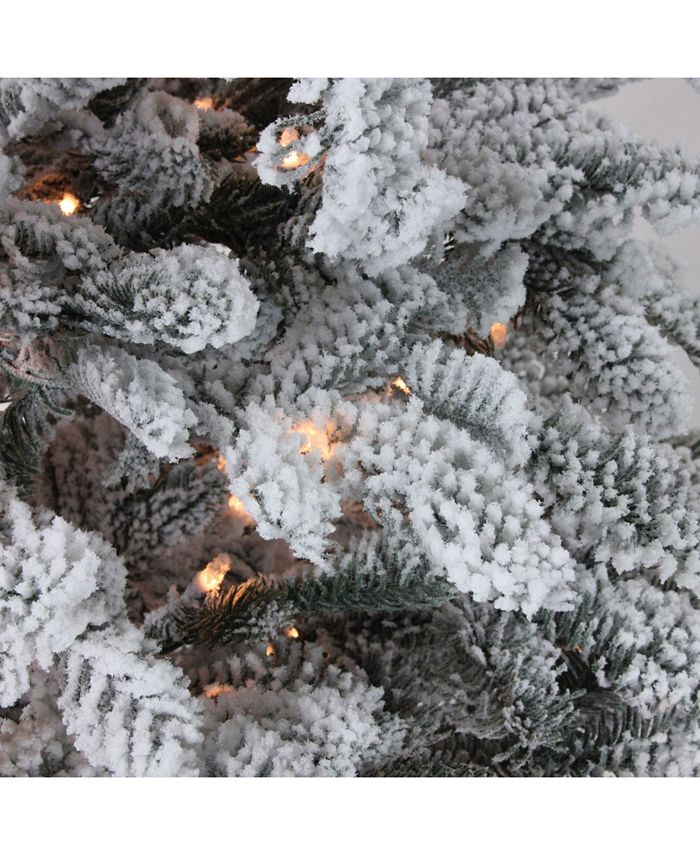 Northlight 7.5' PreLit Flocked Whistler Noble Fir Artificial Christmas