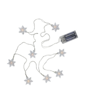 Northlight 8 Bulb Led Snowflake Metal Cap Christmas Lights- White Lights