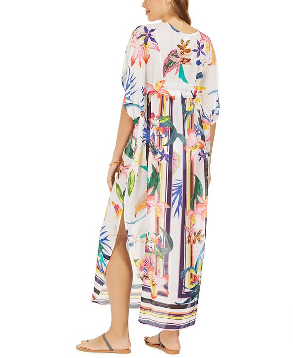 Trina Turk Treasure Cove Printed Maxi Caftan Cover-Up & Reviews ...