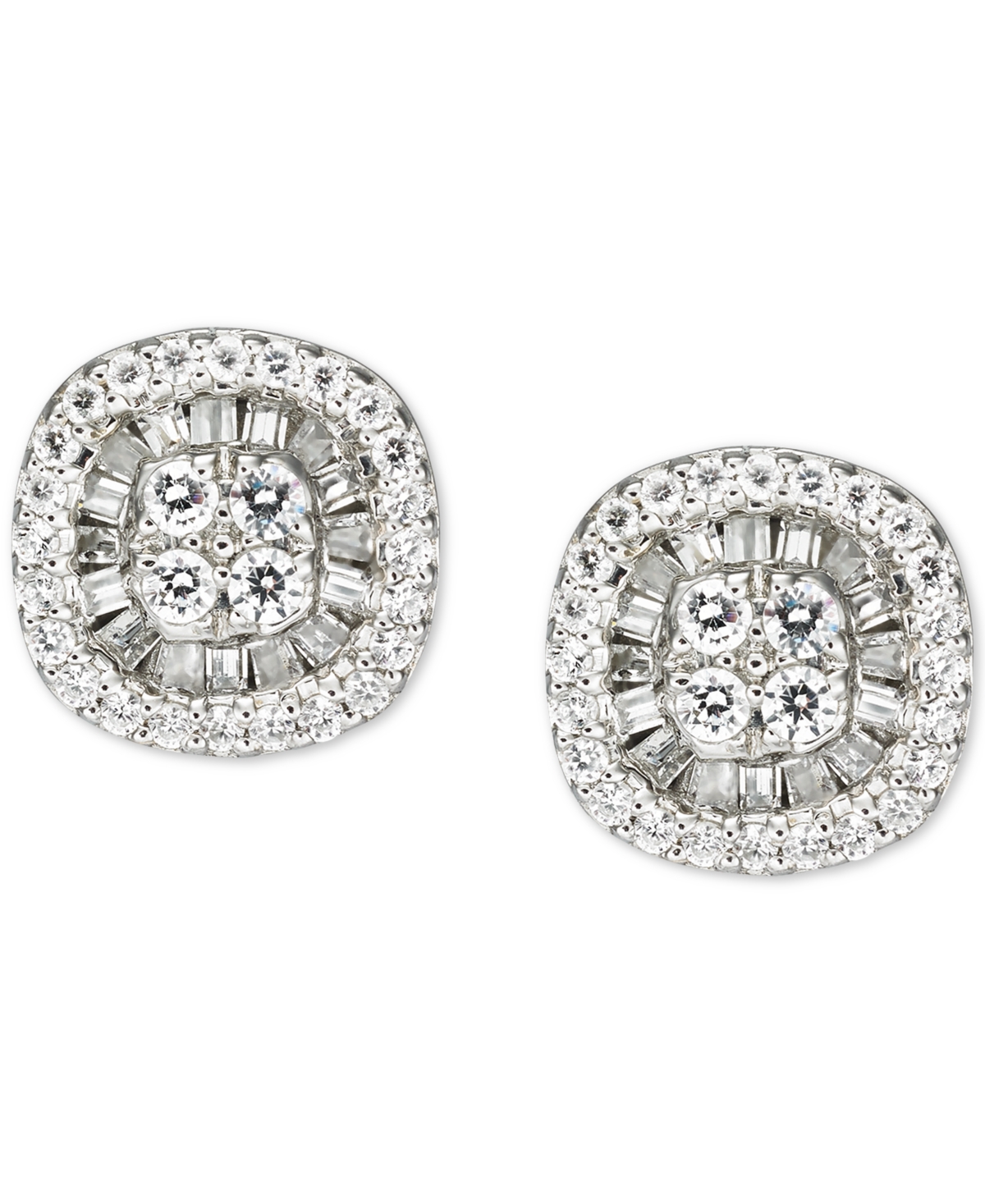 2-Pc. Set Diamond Halo Heart Cluster Pendant Necklace & Matching Stud Earrings (1 ct. t.w.) in 10k White Gold (Also in Round & - Square/White