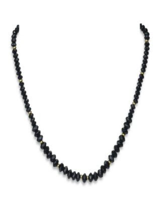 Macy's - Black Agate (5-8mm) Strand Necklace in 14k Yellow Gold