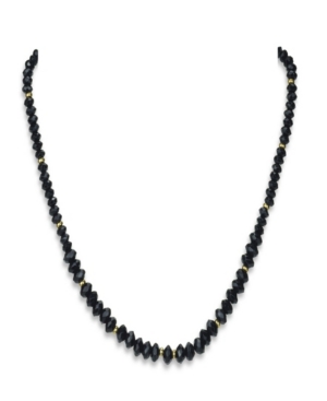 image of Black Agate (5-8mm) Strand Necklace in 14k Yellow Gold