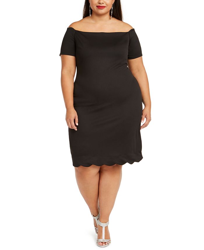 Monteau Trendy Plus Size Scalloped Off-The-Shoulder Dress - Macy's