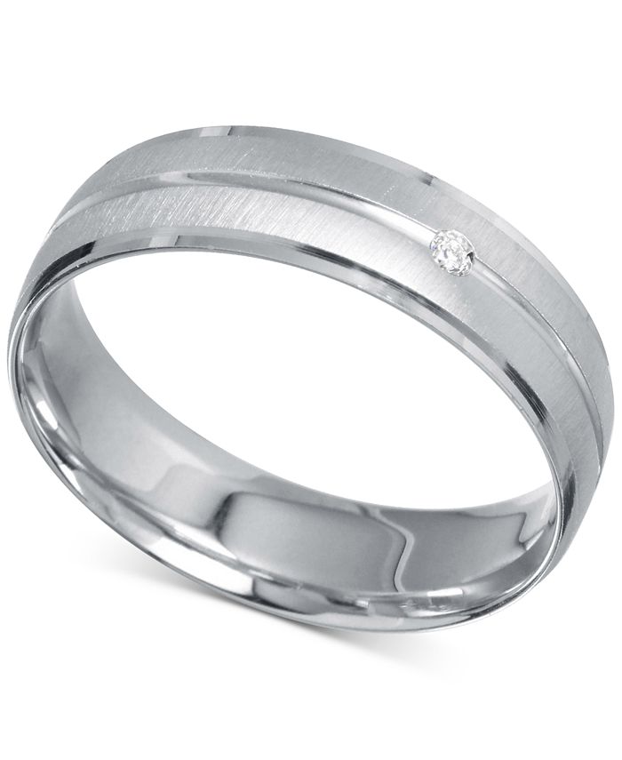 Macy's - Men's Diamond Accent Band in 14k White Gold