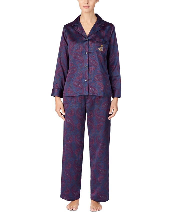 Lauren Ralph Lauren Petite Satin Pajama Set - Macy's