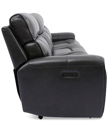 Furniture - Hutchenson 3-Pc. Leather Sectional with 3 Power Recliners and Power Headrests