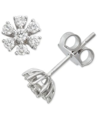 Macy's - Diamond Floral Starburst Stud Earrings (1/4 ct. t.w.) in 14k White Gold
