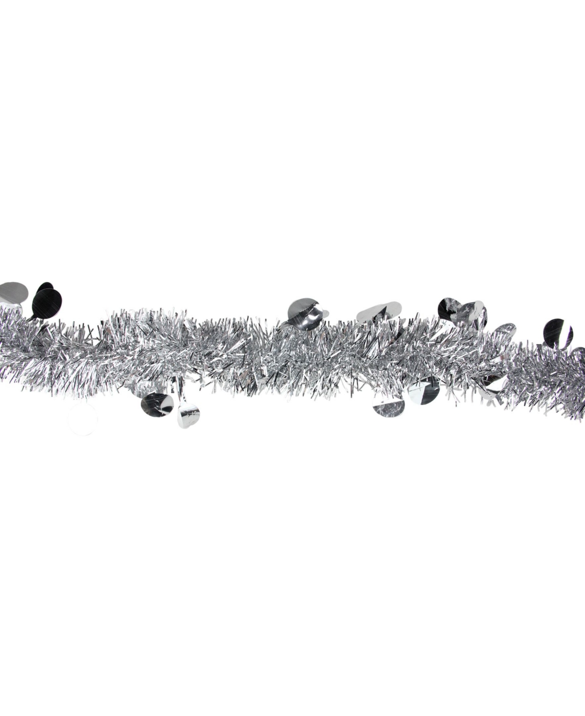Northlight 50' TraditionalChristmas Tinsel Garland with Shiny Polka Dots - Unlit - Silver