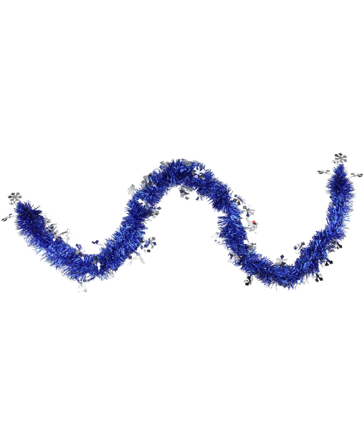 50' Lavish Blue Christmas Tinsel Garland with Silver Snowflakes - Unlit - Blue