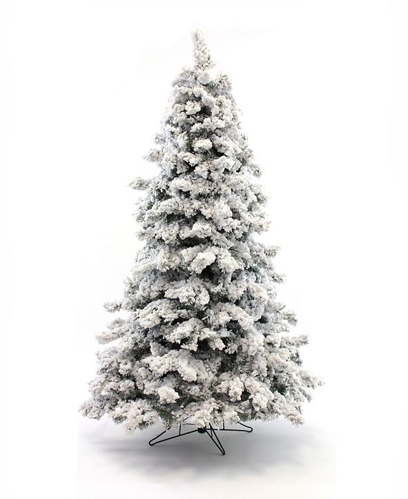 Perfect Holiday 4.5' PreLit Flocked Christmas Tree with Warm White LED