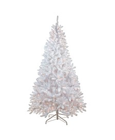 7' Snow White Pre-Lit Flocked Artificial Christmas Tree - Clear Lights