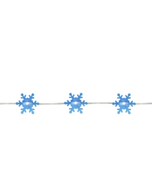 Northlight 20 Warm White Snowflake Shaped Led Christmas Fairy Lights 6 Ft Copper Wire In Blue