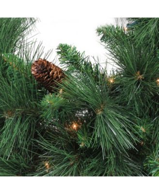 Pre-Lit White Valley Pine Artificial Christmas Wreath - 24-Inch Clear Lights
