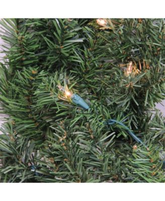 24" Pre-Lit Canadian Pine Artificial Christmas Wreath - Clear Lights