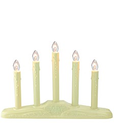 5-Light Christmas Candolier with Candles on Holly Berry and Bell Base Candle Lamp