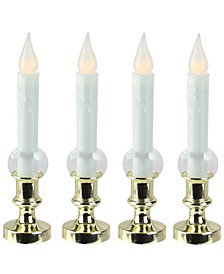 Set of 4 LED Flickering Window Christmas Candle Lamp with Timer 8.5"