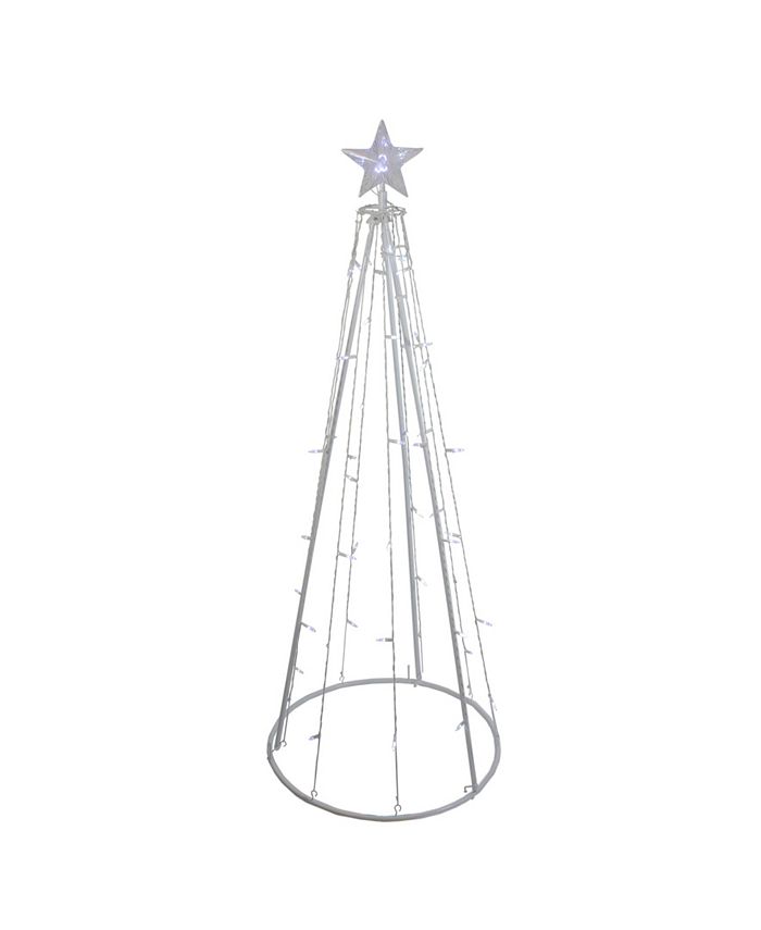 Northlight 5' Pure White LED Lighted Cone Tree Outdoor Christmas ...