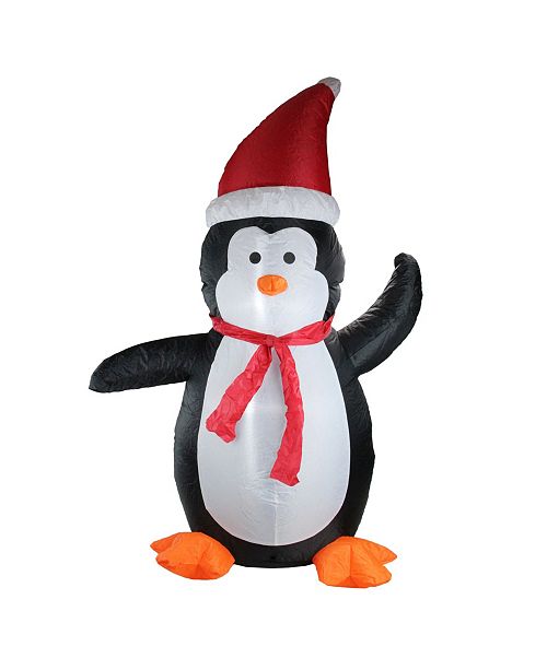 4 Inflatable Festive Penguin Lighted Christmas Yard Art Decoration