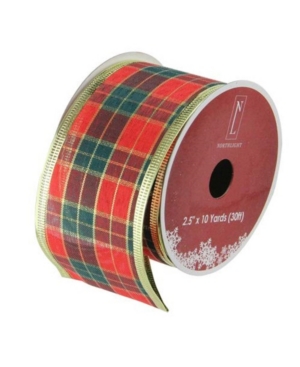 Northlight Green And Red Stripe Wired Christmas Craft Ribbon 2.5" X 10 Yards