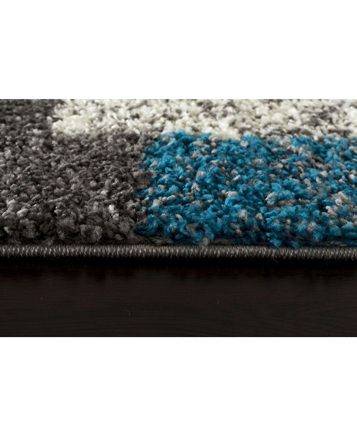 Main Street Rugs Bahia Shag Bas2929 Blue/Gray 5'3" x 7'3" Area Rug Macy's