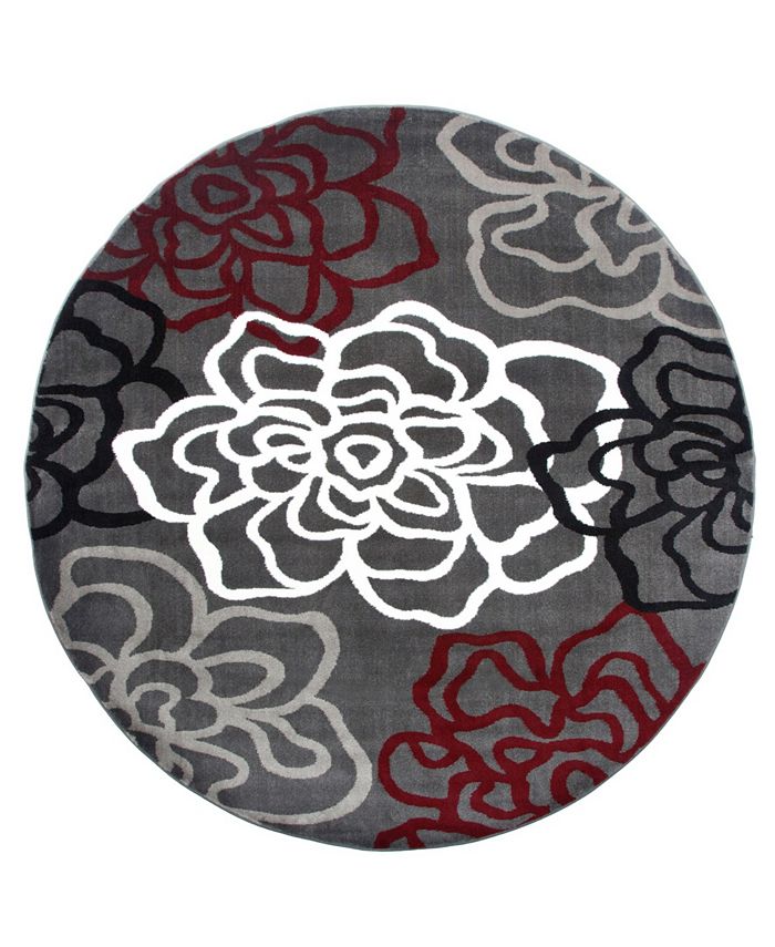 Street Rugs Montane Mon108 Red Gray, Red And Grey Round Area Rug