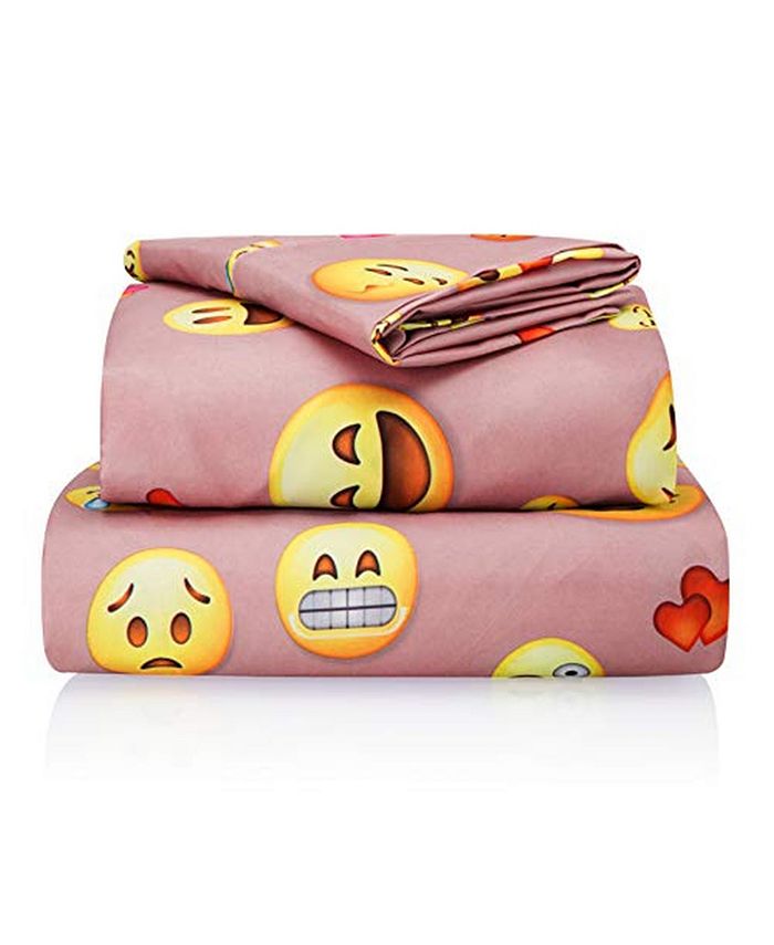 Chital Emoji Print Double Brushed, Emoji Bed In A Bag Twin