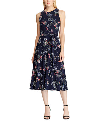 Lauren Ralph Lauren Floral Sleeveless Midi Dress - Macy's