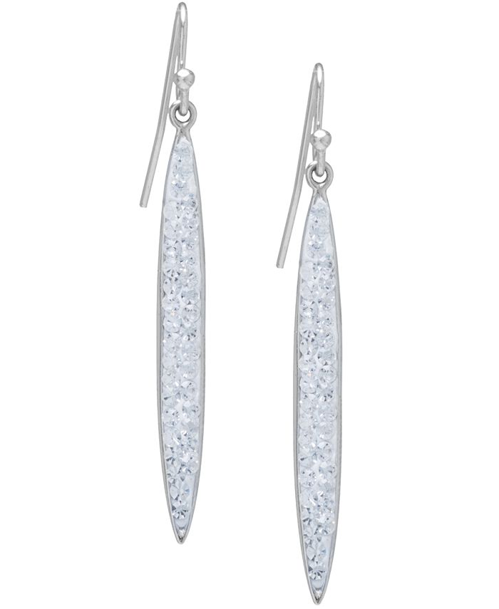 Giani Bernini - Pave Crystal Elongated Drop Wire Earrings Set in Sterling Silver. Available in Clear or Multi