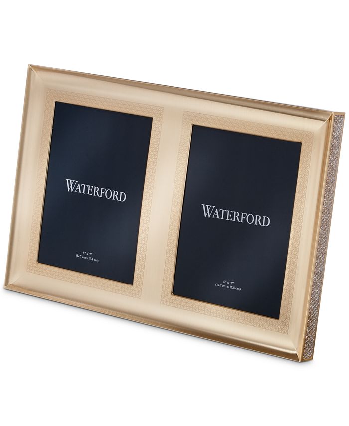 Waterford Lismore Diamond Double Frame 5x7" Gold Macy's