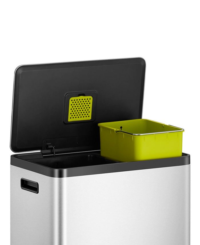 EKO EcoCasa II Brushed Stainless Steel 24L + 36L Recycle Step Trash