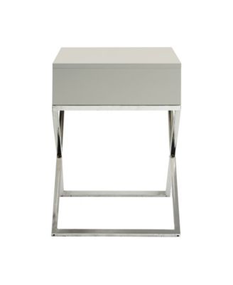 Gekko Lacquer Nightstand with Metal X-Legs